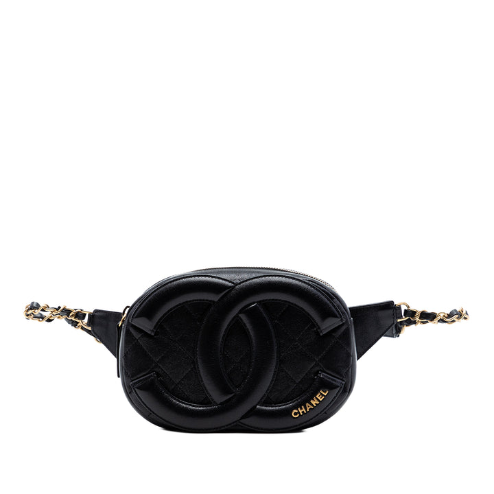 Chanel CC Matelassé Cuir d’agneau Coco Midnight Sac caméra