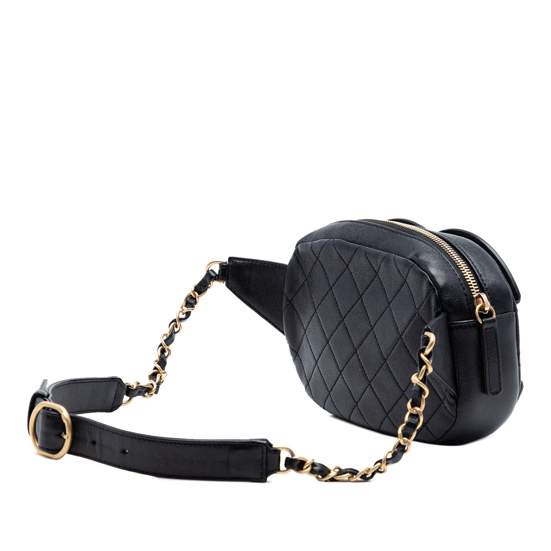 Chanel CC Matelassé Cuir d’agneau Coco Midnight Sac caméra