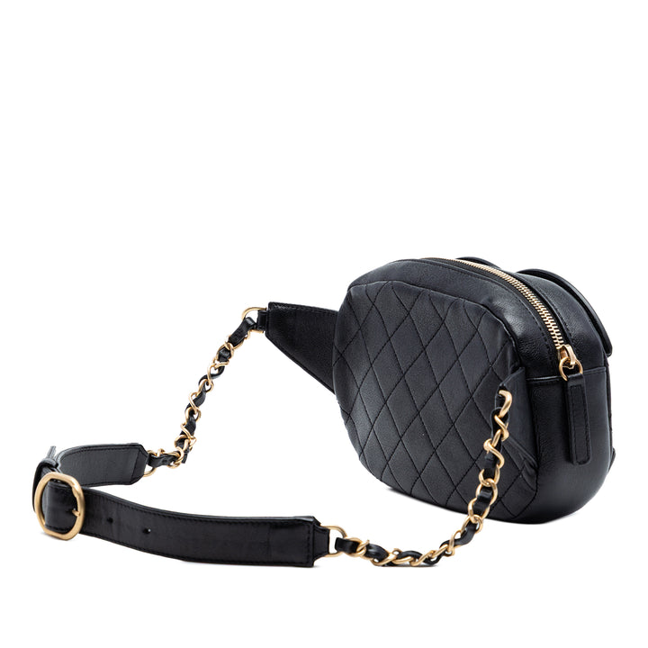 Chanel CC Matelassé Cuir d’agneau Coco Midnight Sac caméra