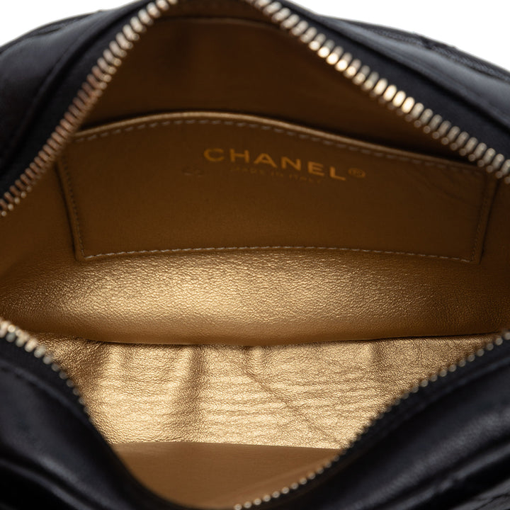 Chanel CC Matelassé Cuir d’agneau Coco Midnight Sac caméra