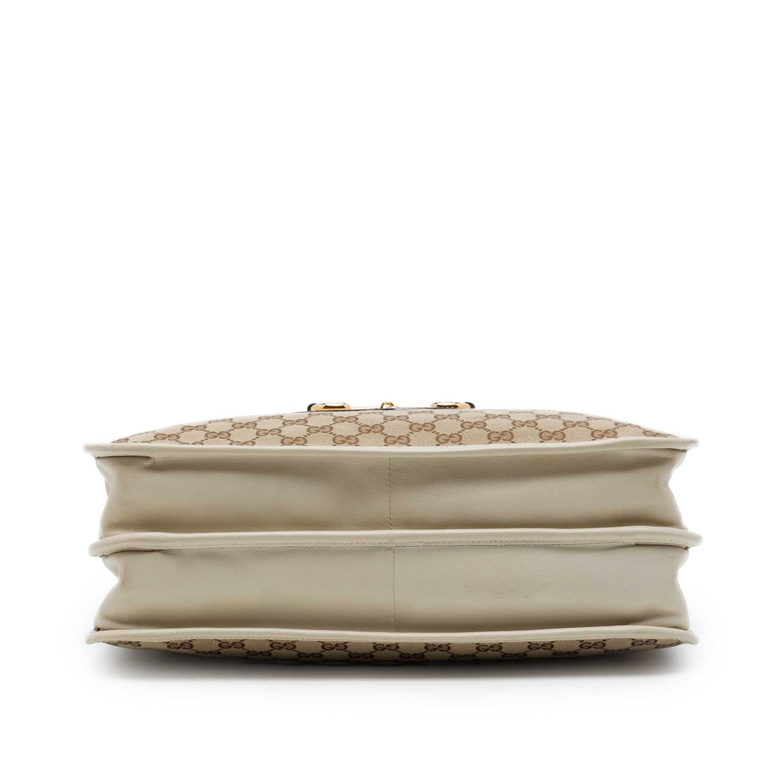 Gucci GG Horsebit 1955 Cabas chaîne Moyen Beige – vue 3 – GABY PARIS