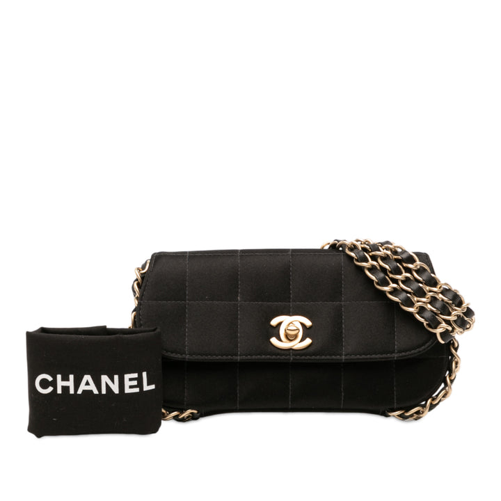 Chanel Mini Chocolate Bar Satin Triple Chain Simple rabat