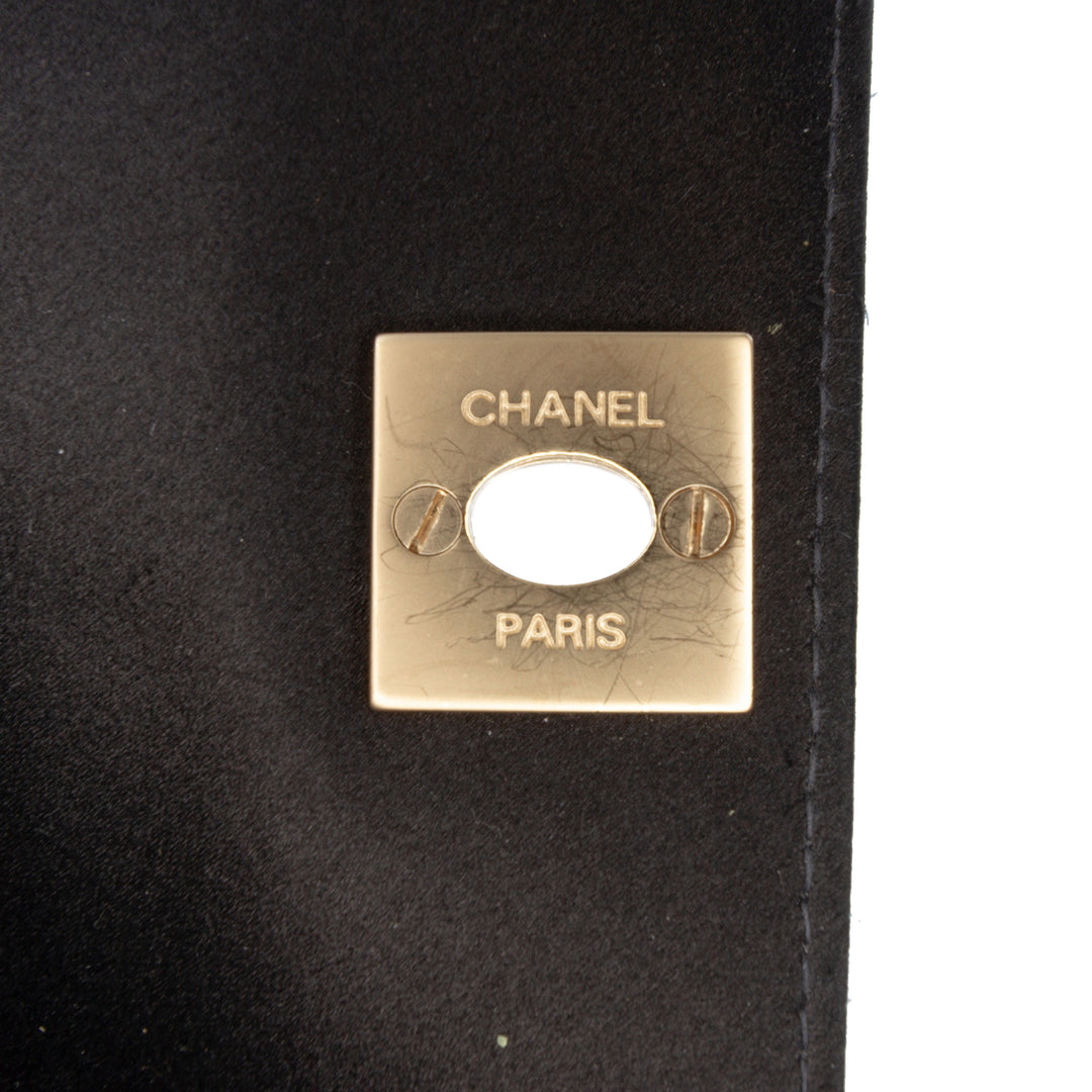 Chanel Mini Chocolate Bar Satin Triple Chain Simple rabat