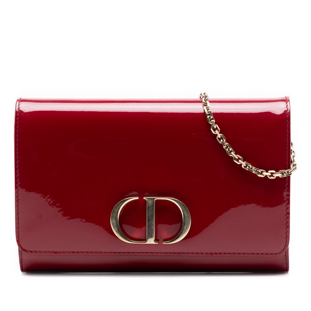 Dior Cuir verni 30 Montaigne Wallet on Chain