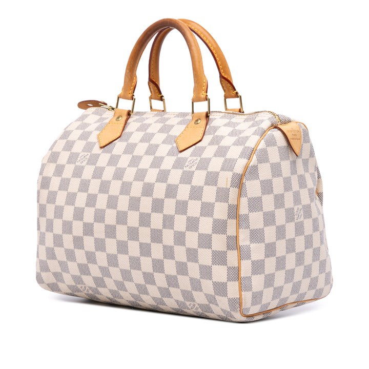 Damier Azur Speedy 30 White - Gaby Paris