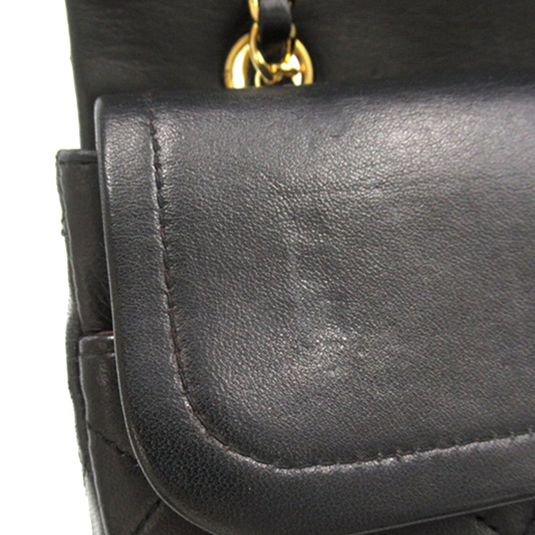 Medium Classic Lambskin Double Flap Black - Gaby Paris