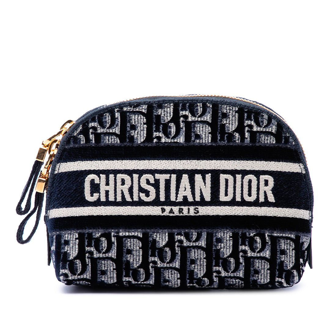 Dior Oblique brodé Velours Cosmetic Pochette