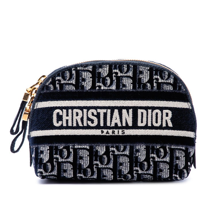 Dior Oblique brodé Velours Cosmetic Pochette