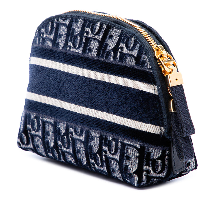 Dior Oblique brodé Velours Cosmetic Pochette