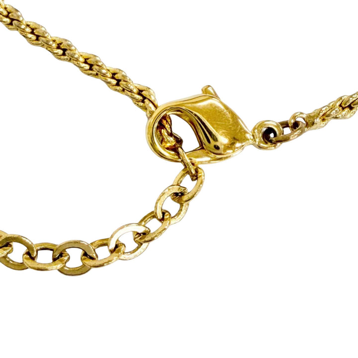 Dior plaqué Strass CD Logo Pendant Collier Doré – vue 5 – GABY PARIS