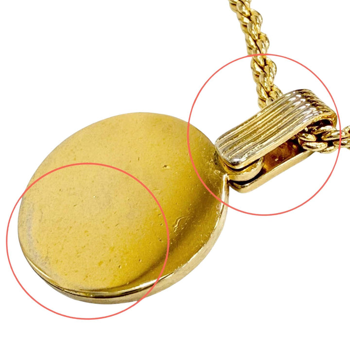 Dior plaqué Strass CD Logo Pendant Collier Doré – vue 8 – GABY PARIS