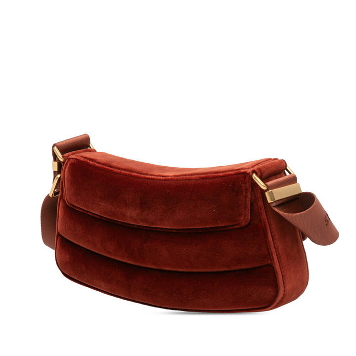 Faux S Wave Padded Sac Rouge