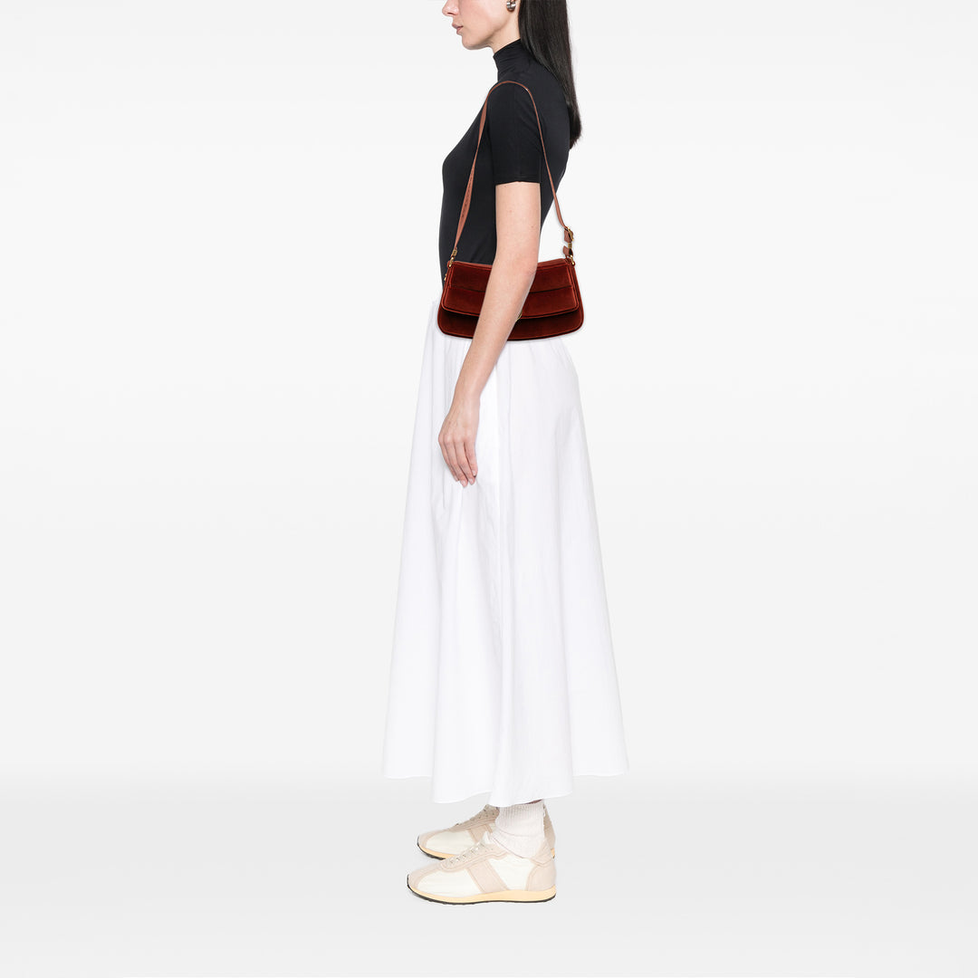 Faux S Wave Padded Sac Rouge