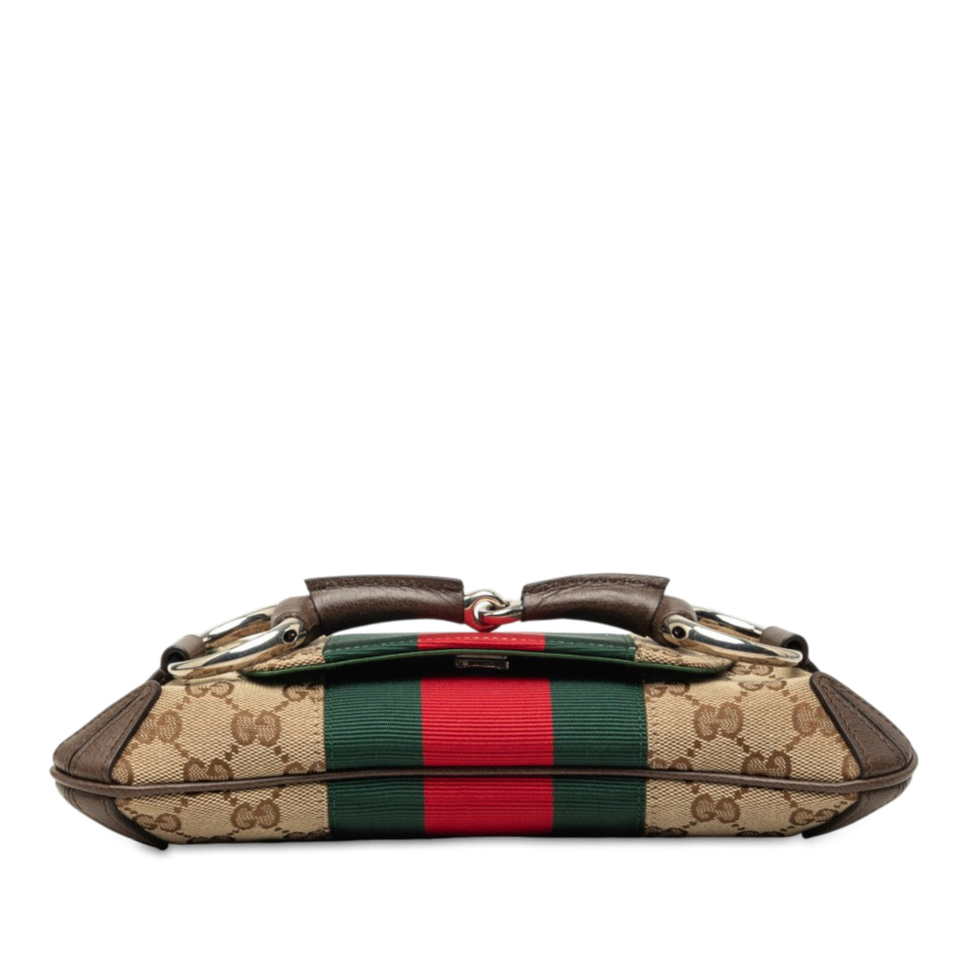 GG Horsebit Web Chaîne Sac Petit Beige