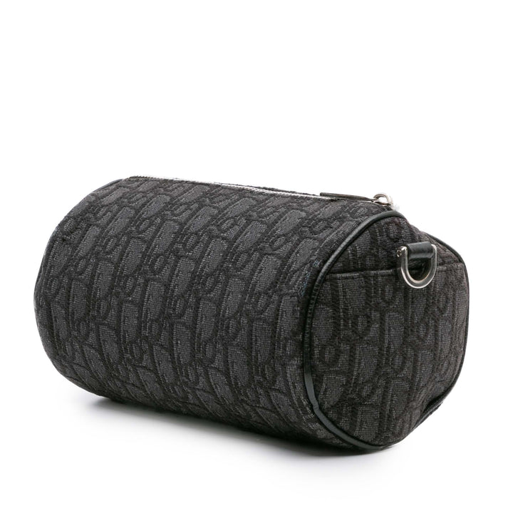 Oblique Canvas Roller Messenger Bag Gray - Gaby Paris