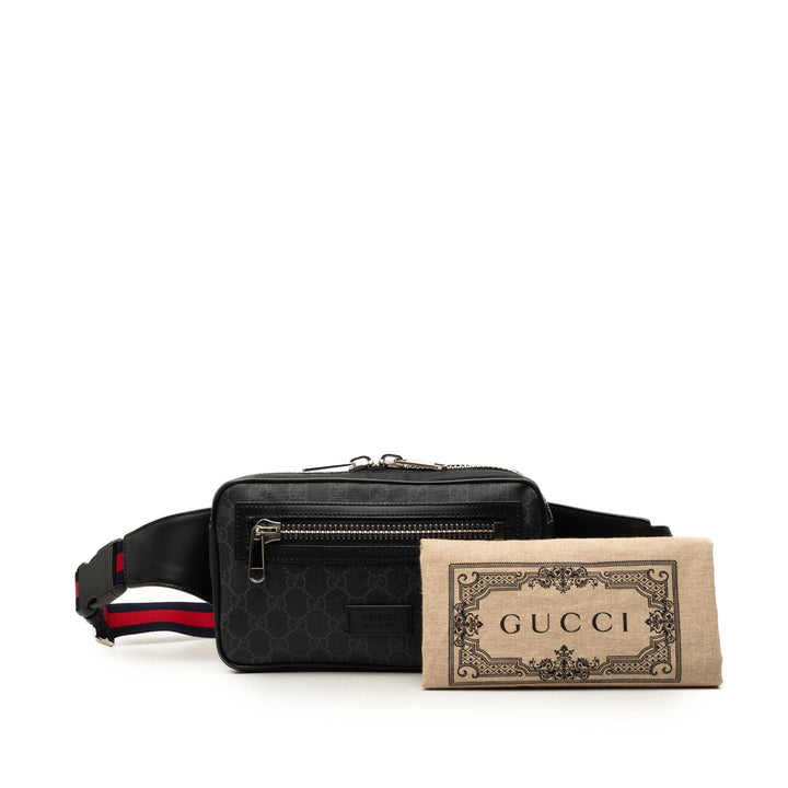 Web Night Courrier Sac ceinture GG Supreme Noir