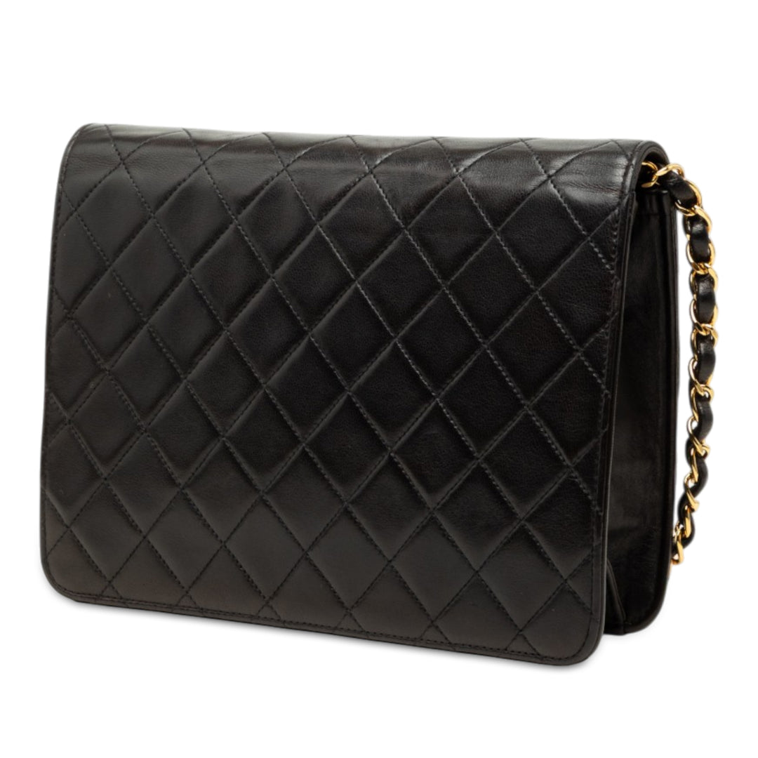 Chanel CC Matelassé Rabat simple Moyen Cuir d'agneau
