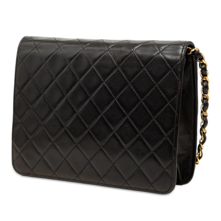 Chanel CC Matelassé Rabat simple Moyen Cuir d'agneau
