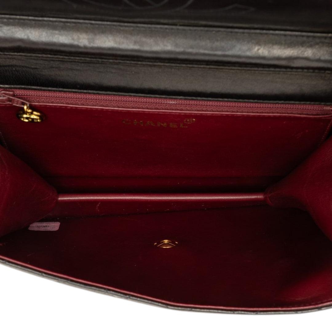 Chanel CC Matelassé Rabat simple Moyen Cuir d'agneau