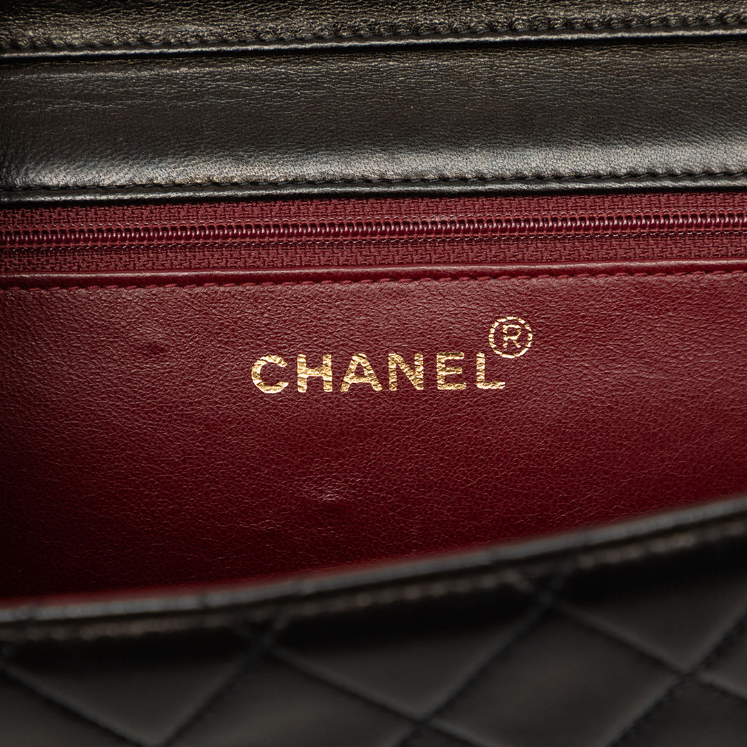 Chanel CC Matelassé Rabat simple Moyen Cuir d'agneau