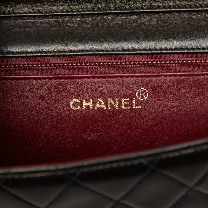 Chanel CC Matelassé Rabat simple Moyen Cuir d'agneau