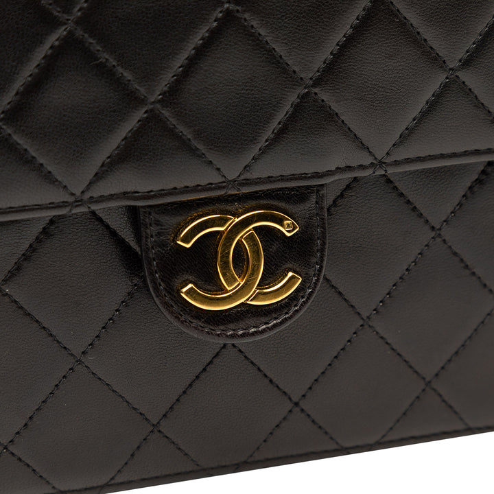 Chanel CC Matelassé Rabat simple Moyen Cuir d'agneau