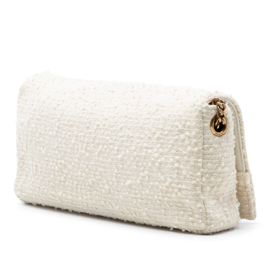 Saint Laurent Tweed Monogram Kate 99 Pompon Sac