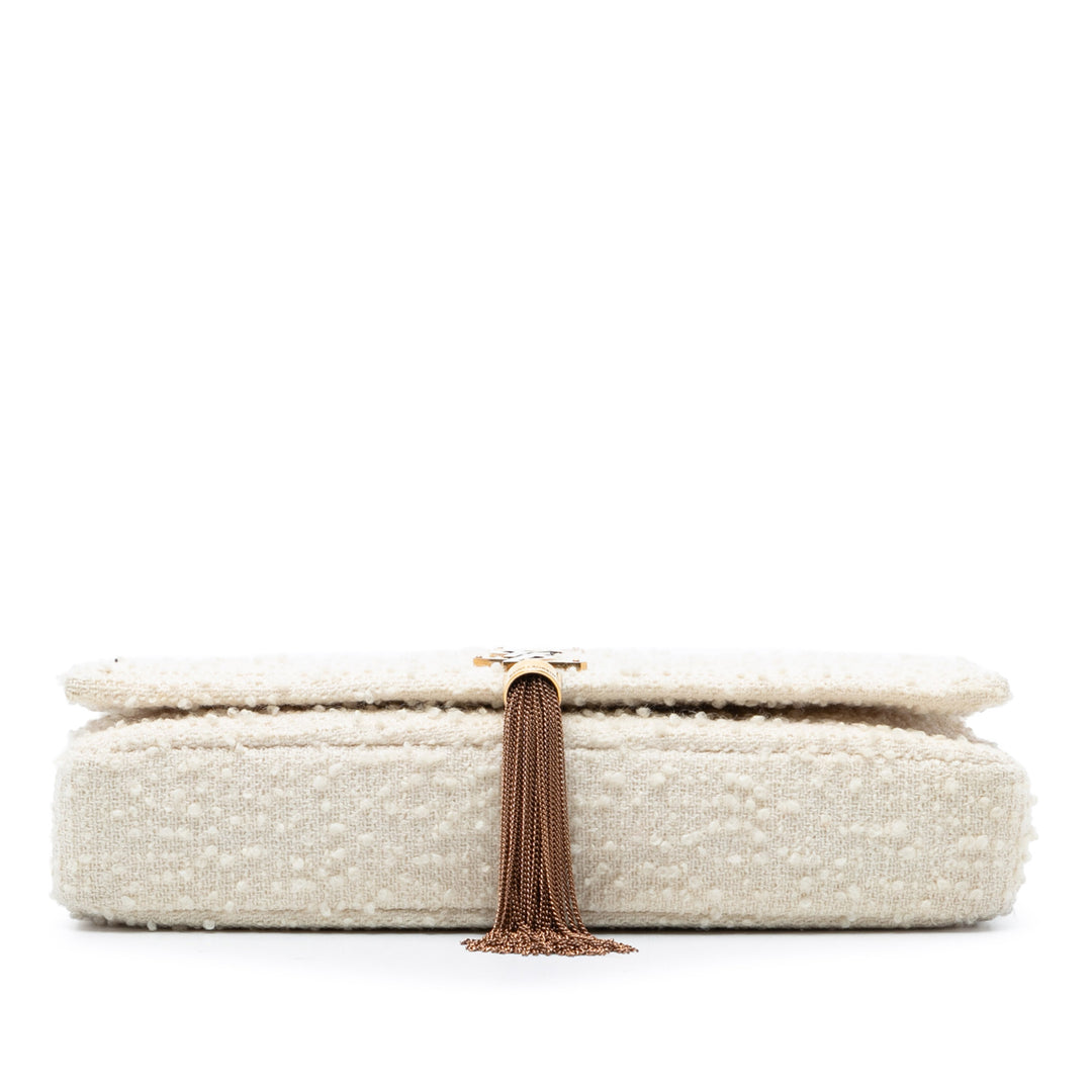 Saint Laurent Tweed Monogram Kate 99 Pompon Sac