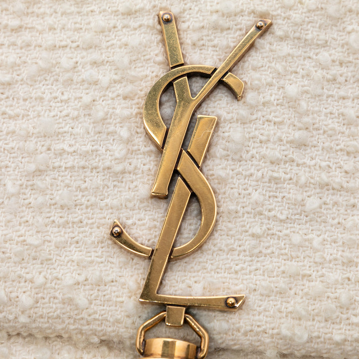 Saint Laurent Tweed Monogram Kate 99 Pompon Sac