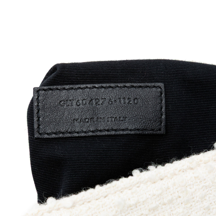 Saint Laurent Tweed Monogram Kate 99 Pompon Sac