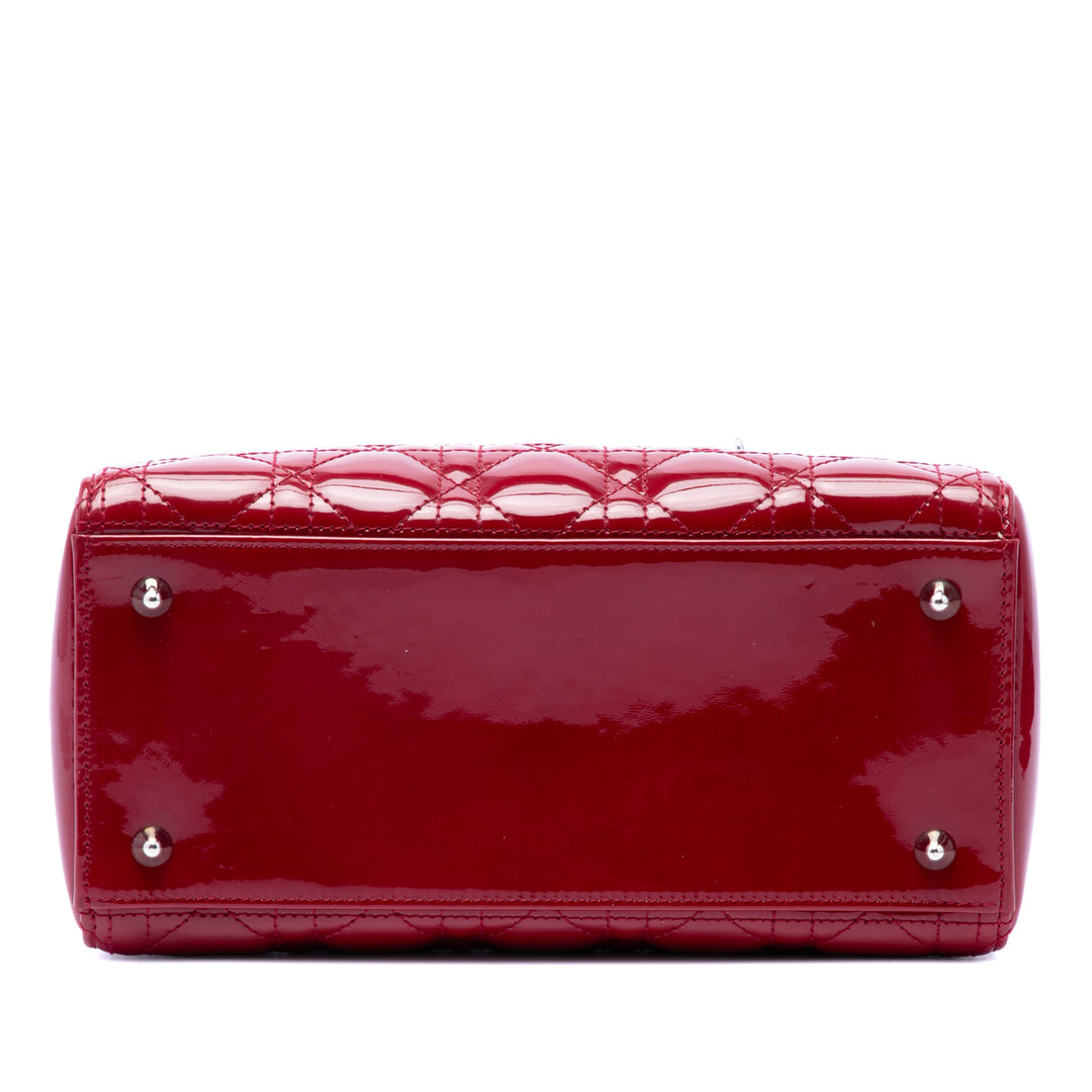 Dior Medium Cuir verni Cannage Lady Dior
