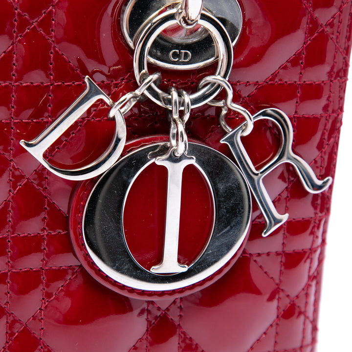 Dior Medium Cuir verni Cannage Lady Dior
