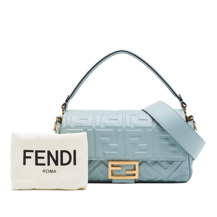 Fendi Zucca embossé Cuir Baguette Sac