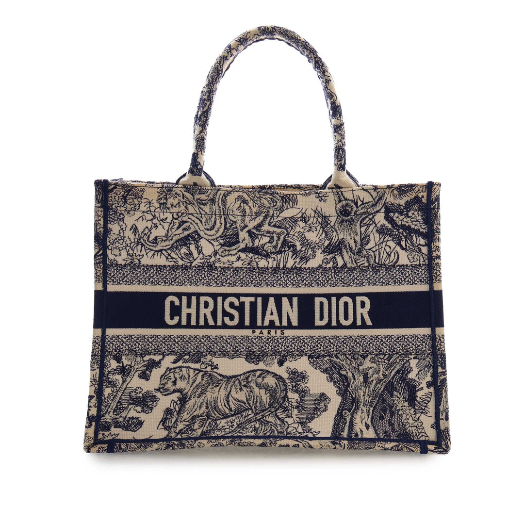 Dior Medium Toile brodé Reverse Dioriviera Toile De Jouy Book Cabas