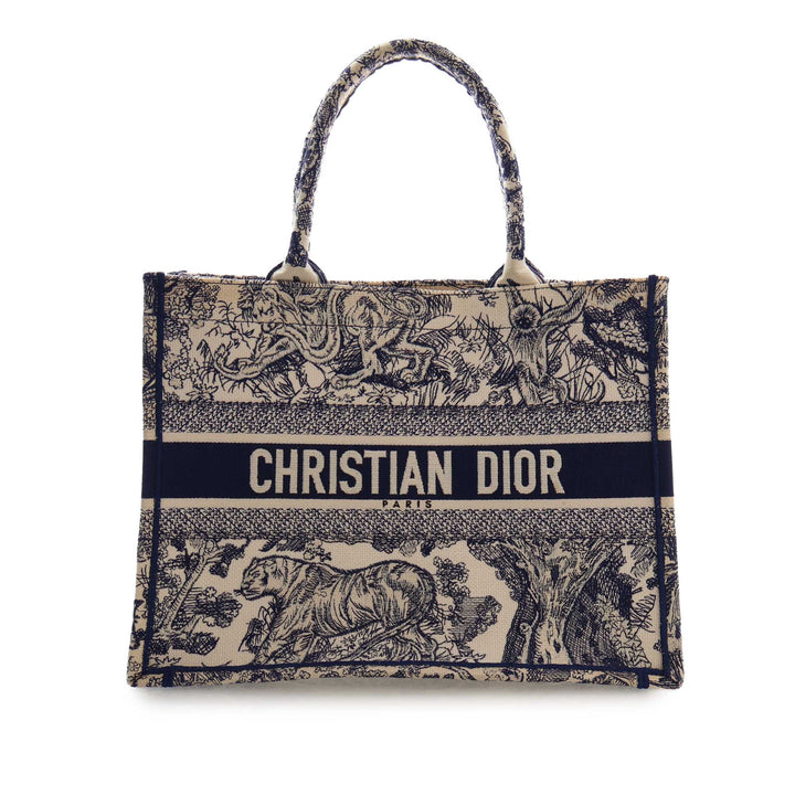 Dior Medium Toile brodé Reverse Dioriviera Toile De Jouy Book Cabas