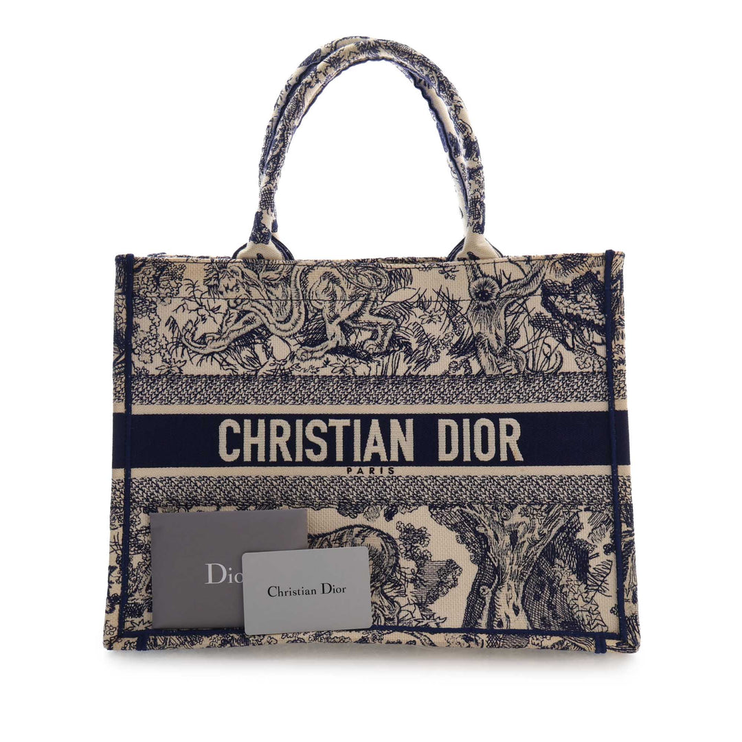 Dior Medium Toile brodé Reverse Dioriviera Toile De Jouy Book Cabas
