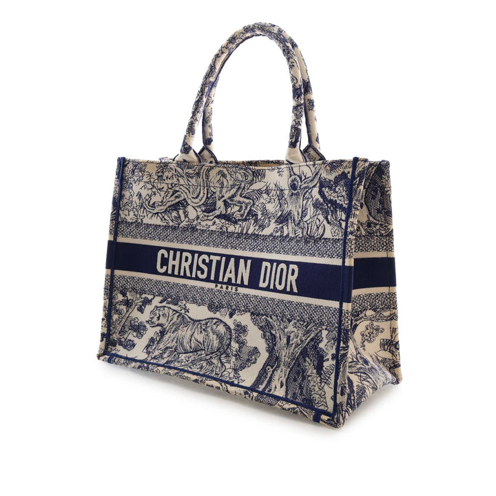 Dior Medium Toile brodé Reverse Dioriviera Toile De Jouy Book Cabas