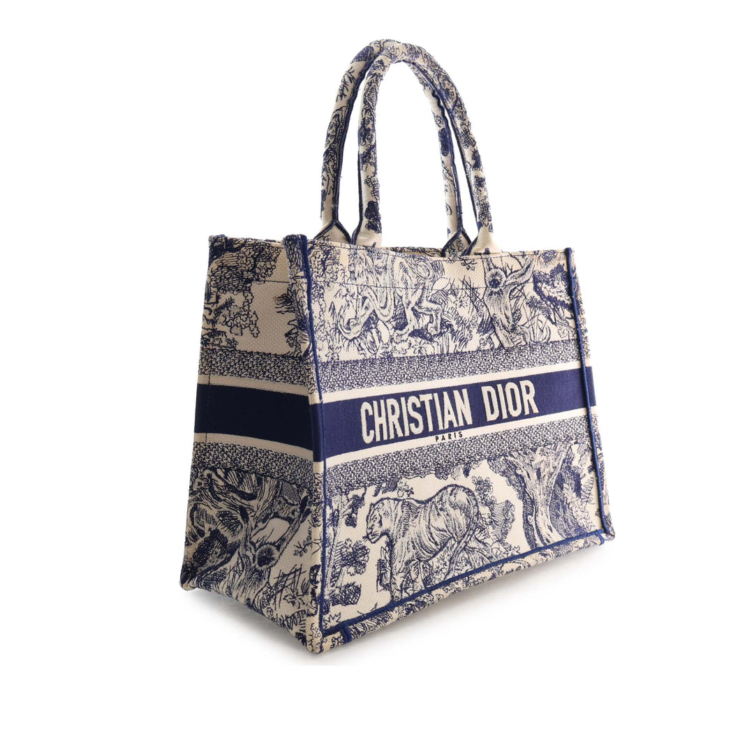 Dior Medium Toile brodé Reverse Dioriviera Toile De Jouy Book Cabas