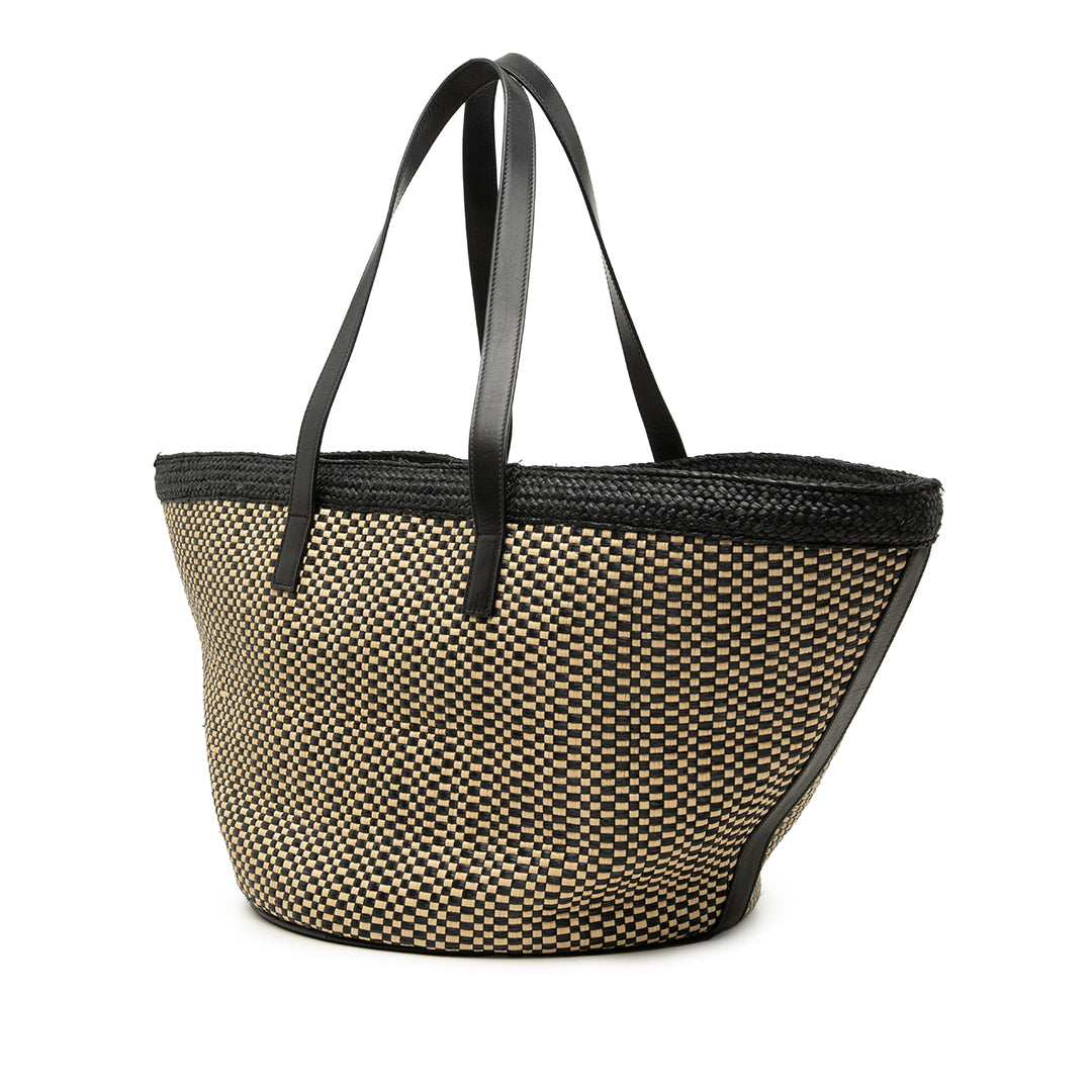 Saint Laurent Medium Raffia Panier Basket Shopper Cabas