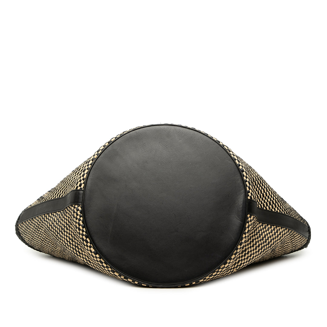Saint Laurent Medium Raffia Panier Basket Shopper Cabas