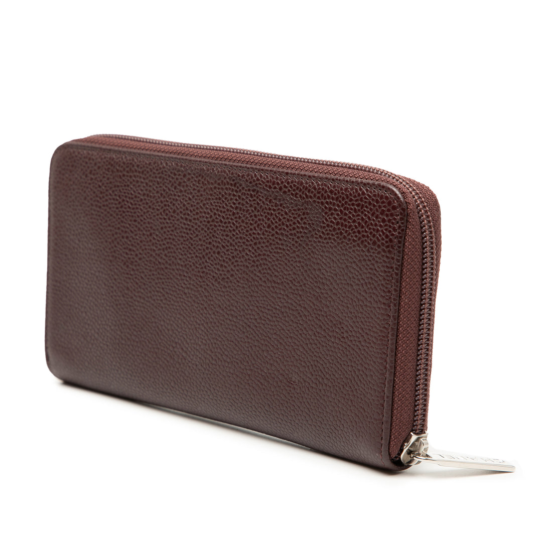 Chanel CC Caviar Zip Around Portefeuille