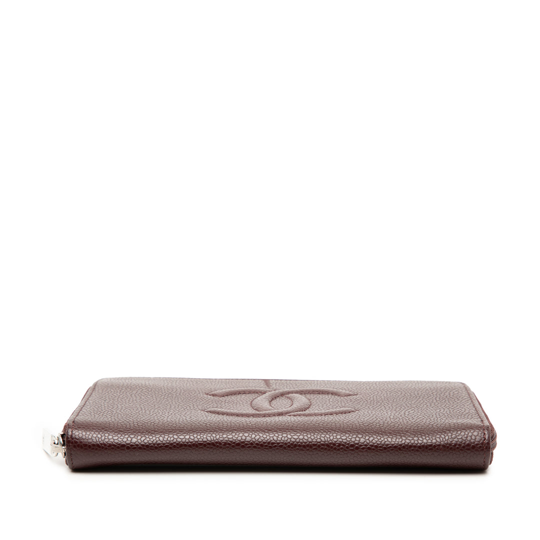 Chanel CC Caviar Zip Around Portefeuille