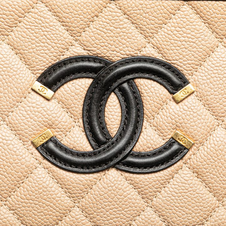 Chanel Small Caviar CC Filigree Vanity Étui Marron