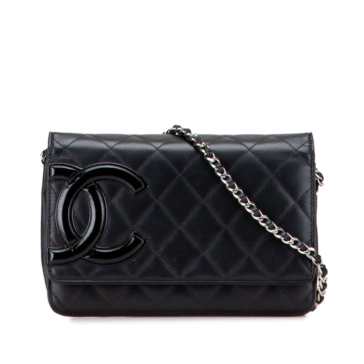 Chanel Cuir d’agneau Cambon Ligne Wallet On Chain Noir