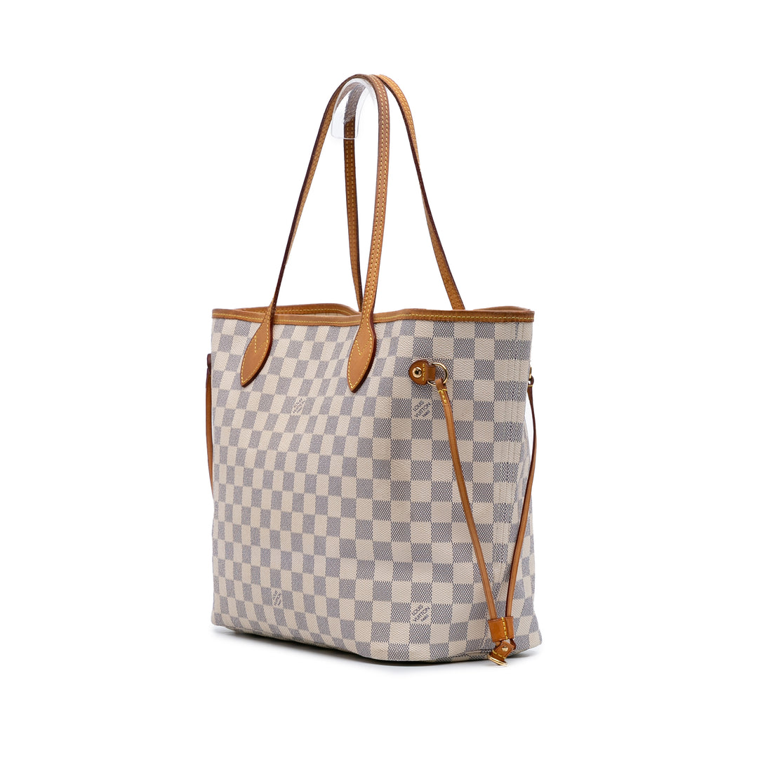 Louis Vuitton Damier Azur Neverfull MM Blanc