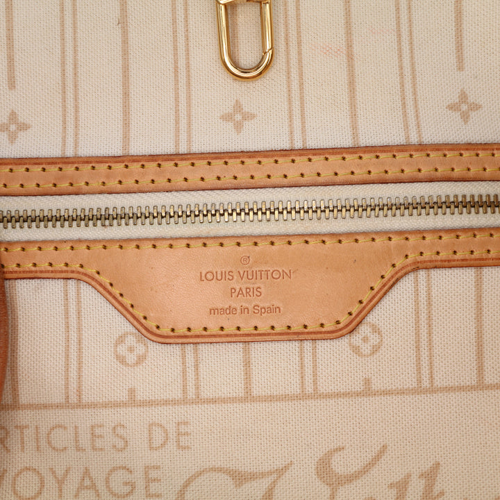 Louis Vuitton Damier Azur Neverfull MM Blanc