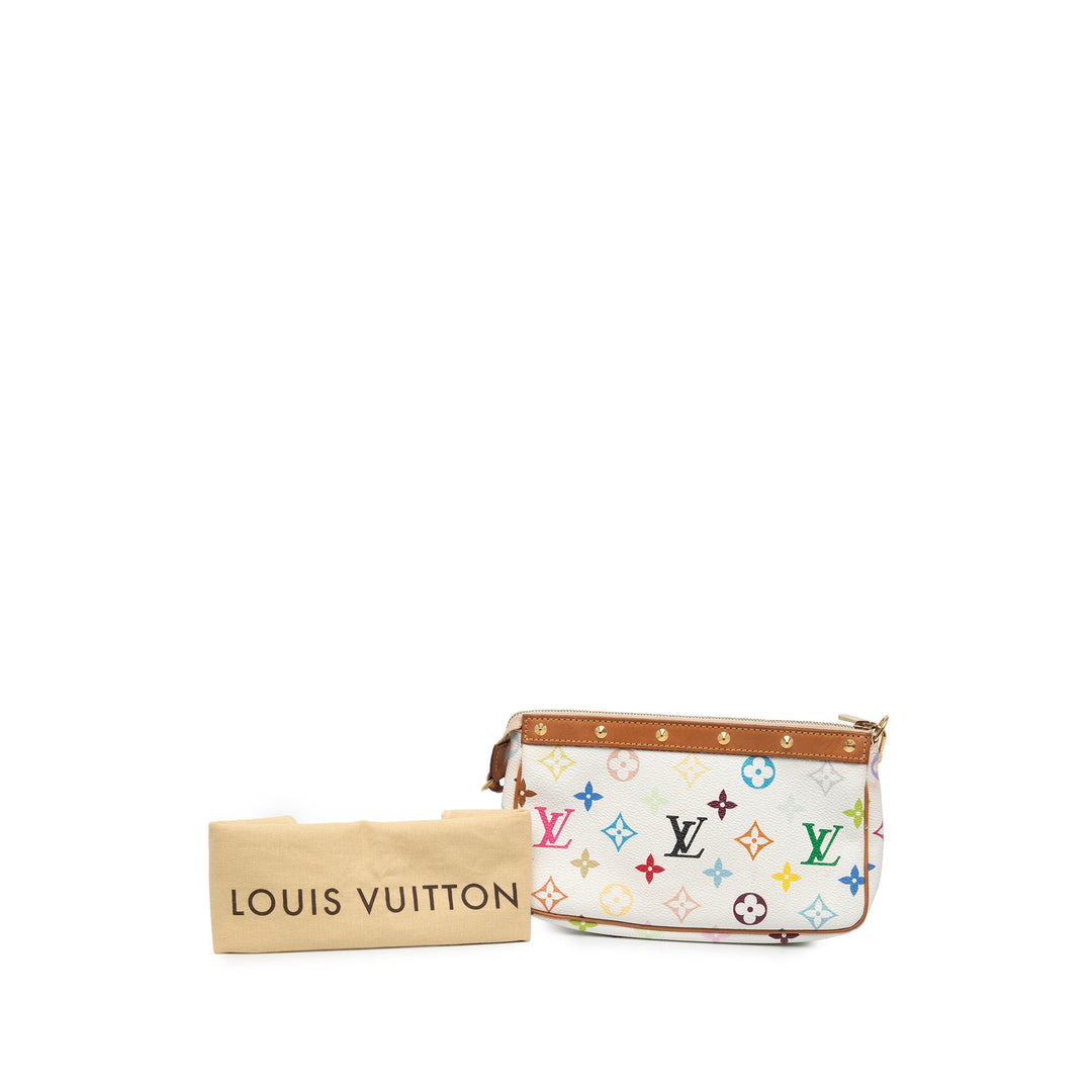 Louis Vuitton Pochette Accessoires Monogram Multicolore Blanc – vue 7 – GABY PARIS