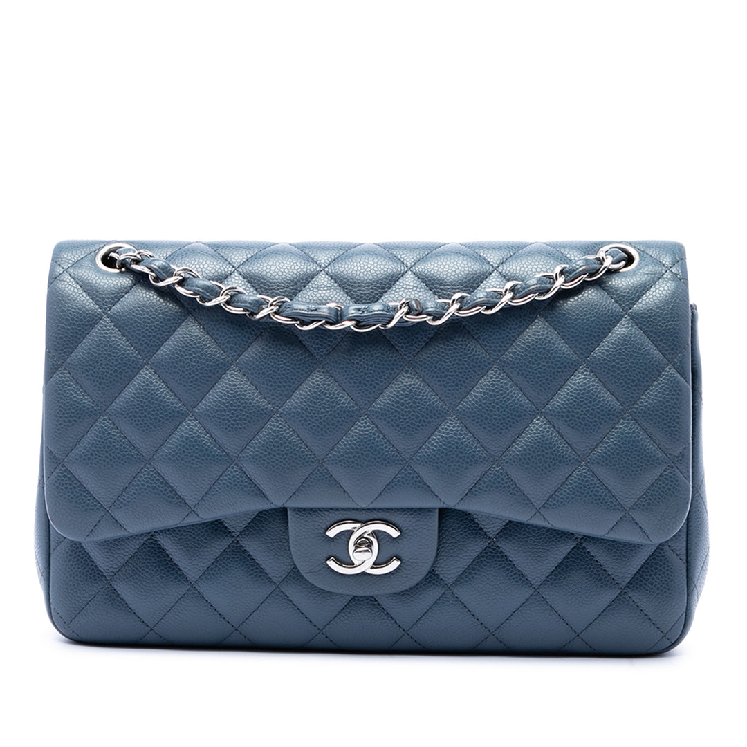 Chanel Classic Double rabat Jumbo Cuir caviar