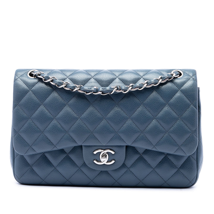 Chanel Classic Double rabat Jumbo Cuir caviar