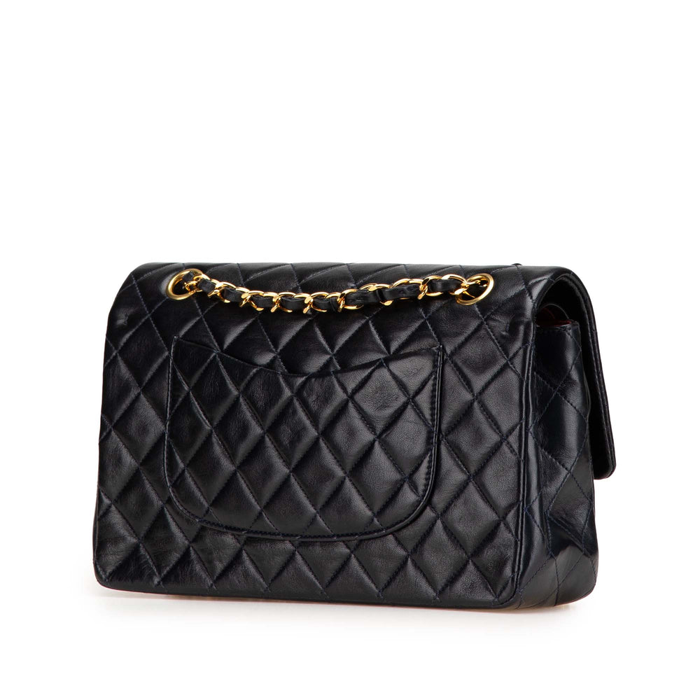 Medium Classic Lambskin Double Flap Blue - Gaby Paris